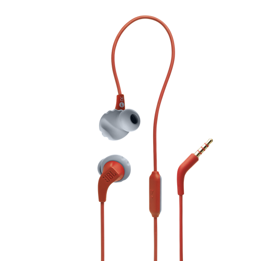 JBL Endurance Run 2 Wired - Coral Orange - Waterproof Wired Sports In-Ear Headphones - Hero image number null